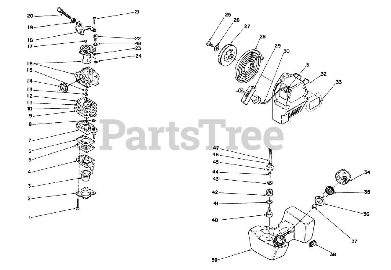 Toro 51652 (TC 3105) Toro String Trimmer (SN 010000001 019999999