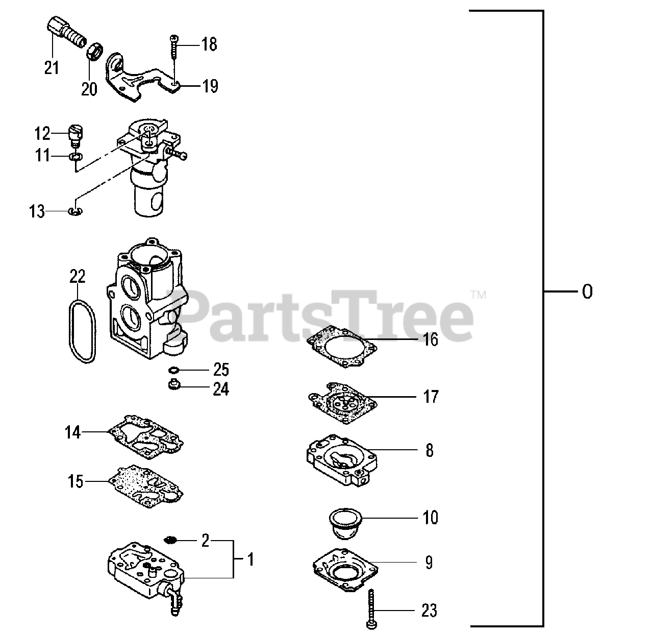 Tanaka TBL7800 Tanaka Backpack Blower Carburetor Parts Lookup with