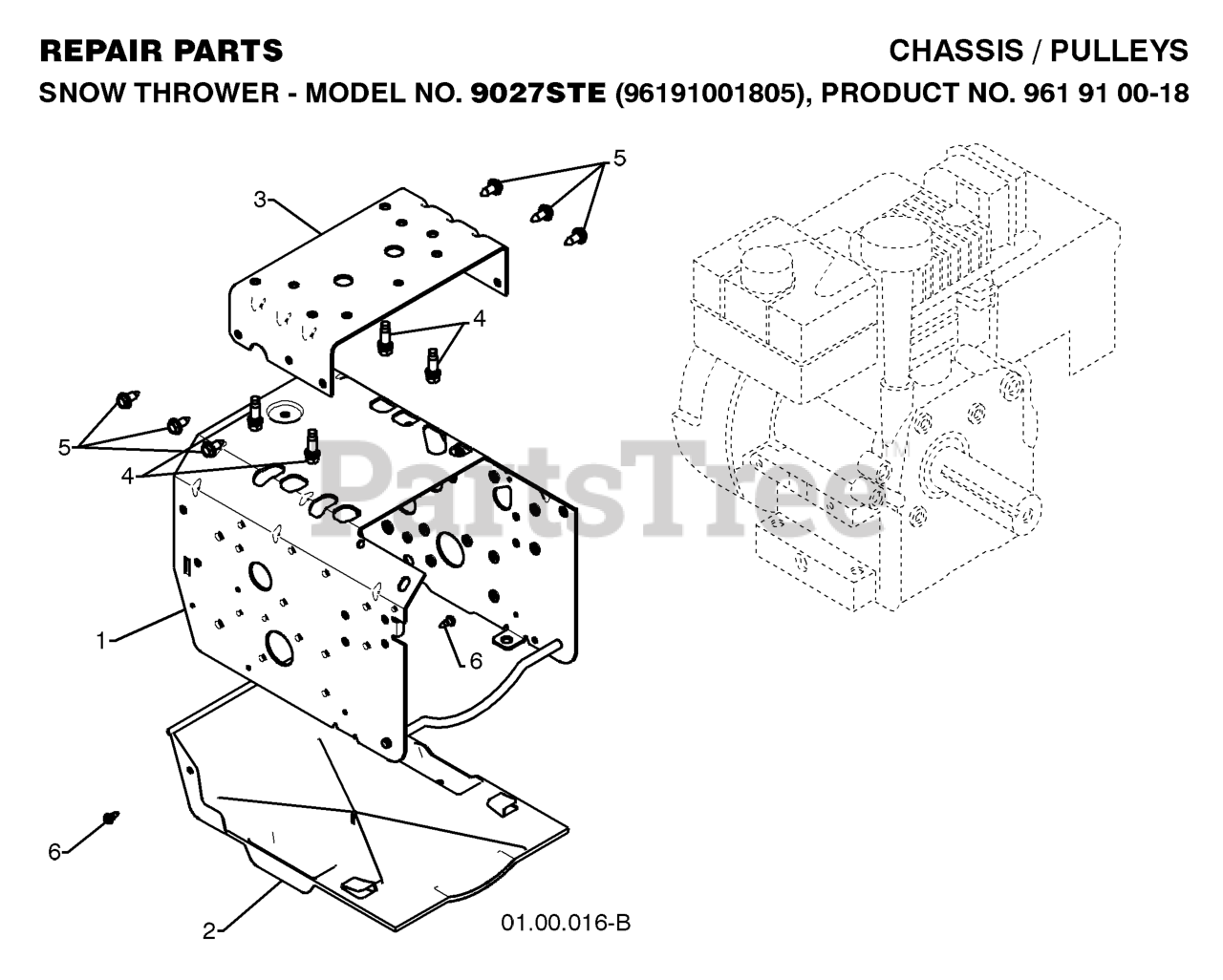 Husqvarna 9027 STE (961910018-05) - Husqvarna 27" Snow Blower (2009-01 ...