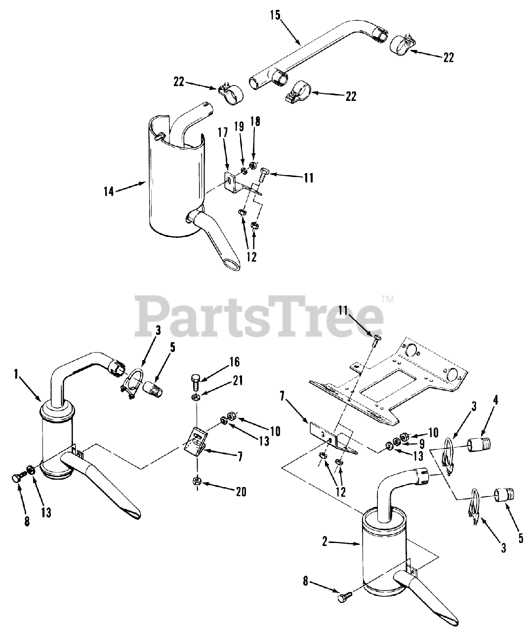 Toro 1117K801 (C175) Toro Lawn Tractor (1983) EXHAUST SYSTEM Parts