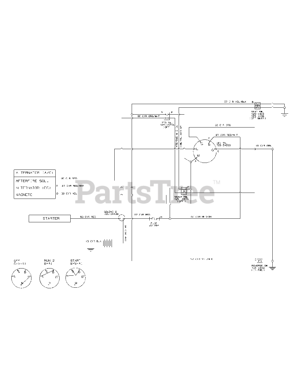 Murray Riding Mower Wiring Diagram from www.partstree.com