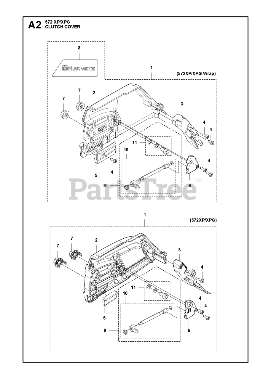 Husqvarna 572 XP/XPG Husqvarna Chainsaw CLUTCH COVER Parts Lookup