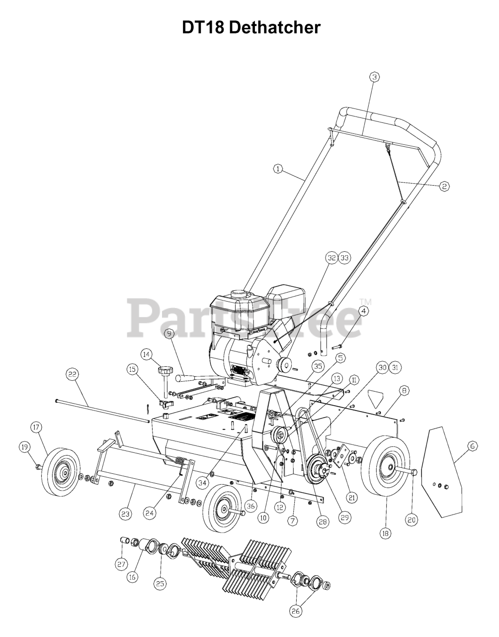 Husqvarna SD 18 - Husqvarna Dethatcher (2001-02) PRODUCT COMPLETE Parts ...