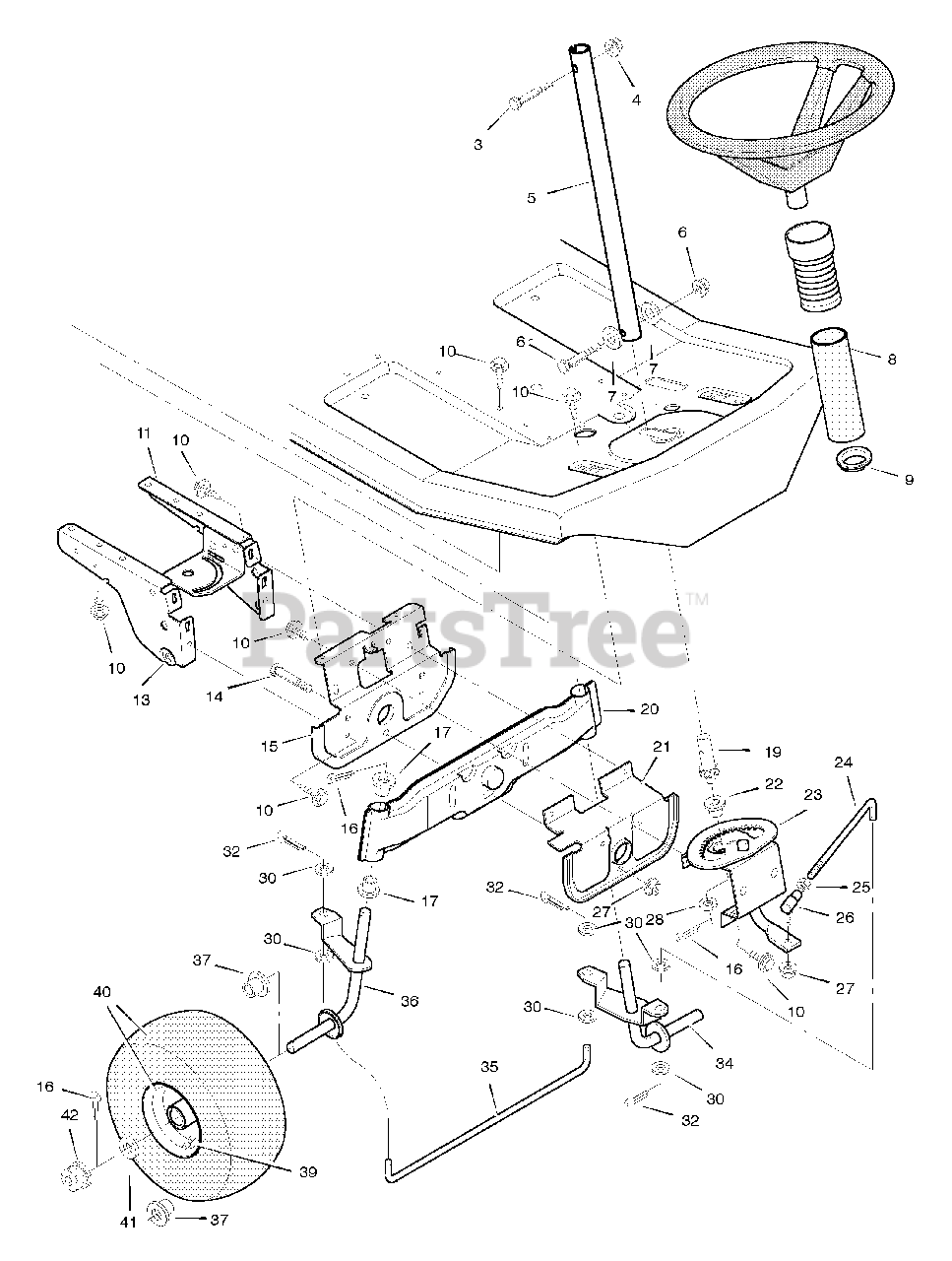 Murray 30575x8A Murray 30" RearEngine Riding Mower (1996) Steering