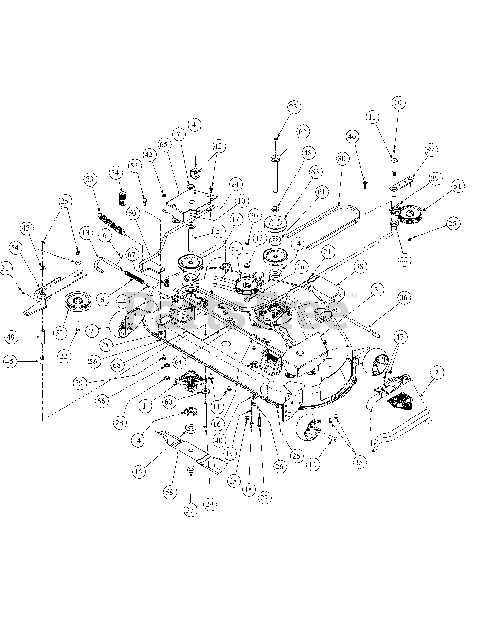 Cub cadet 44 mower deck belt diagram