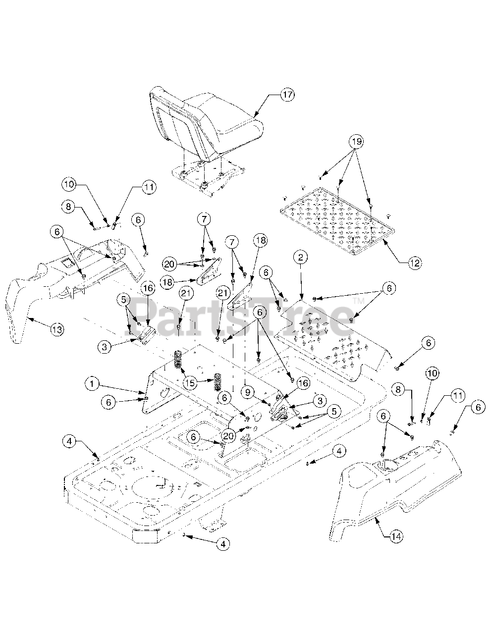 Cub Cadet Parts On The Operators Platform Diagram For Rzt