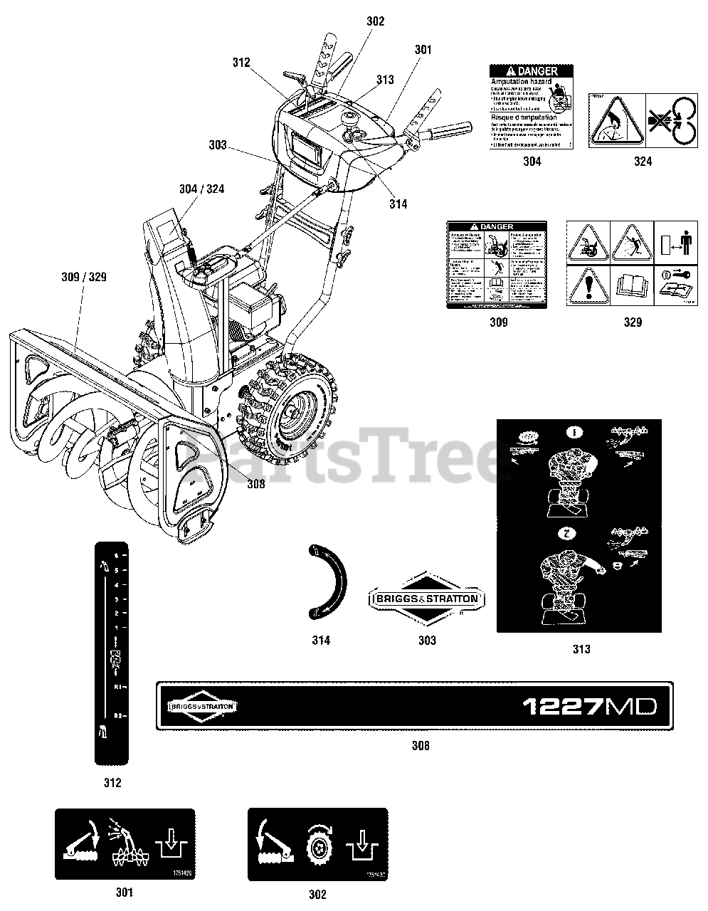 Briggs & Stratton 1227MD (169661901) Briggs & Stratton 27" Snow