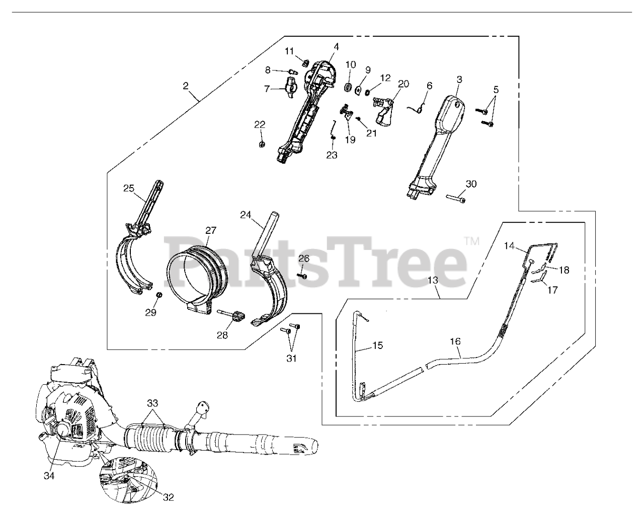 RedMax EBZ 7500 RH RedMax Backpack Blower (SN 01200101 & Above