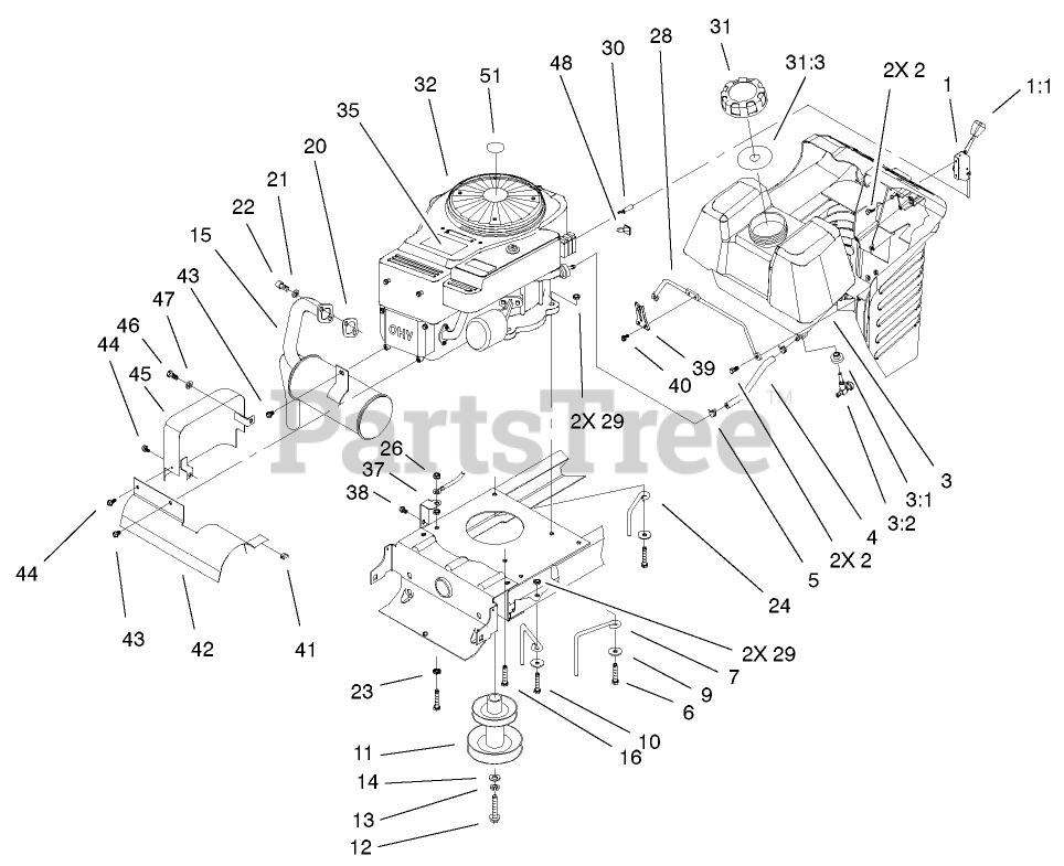 Toro 71227 (1638 HXL) Toro Lawn Tractor (SN 210000001 210999999