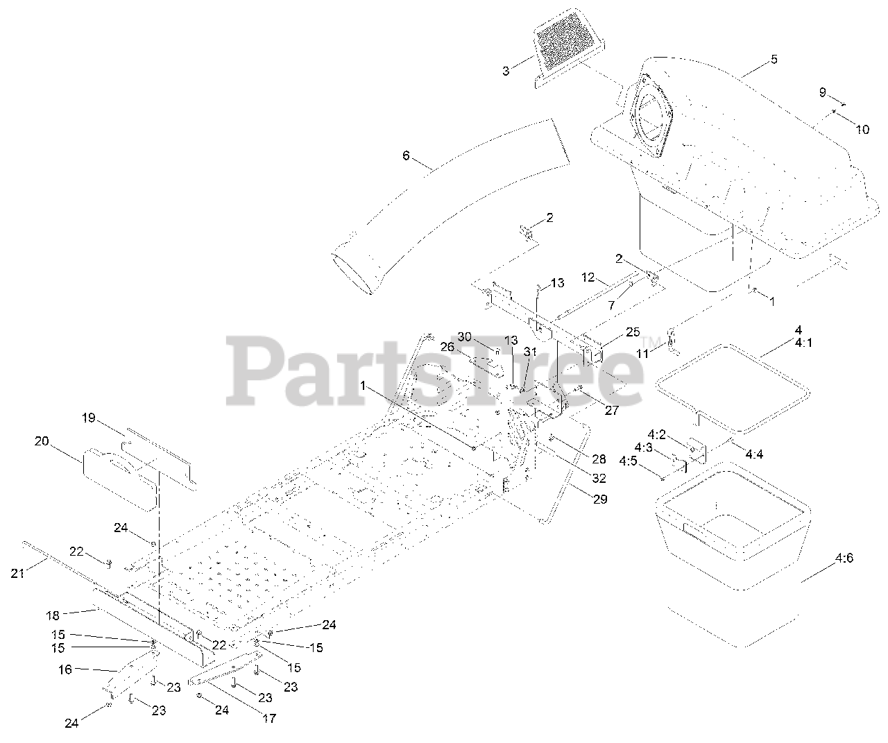 Exmark 1267510 Exmark Bagger for 50" ZeroTurn Radius Riding Mower