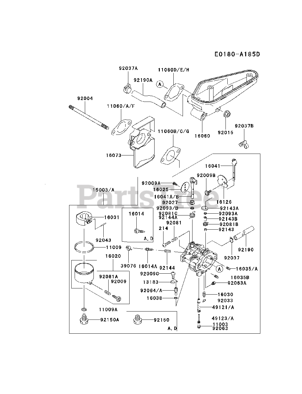 Kawasaki Fc540v Fs16 Kawasaki Engine Carburetor Parts Lookup With Diagrams Partstree