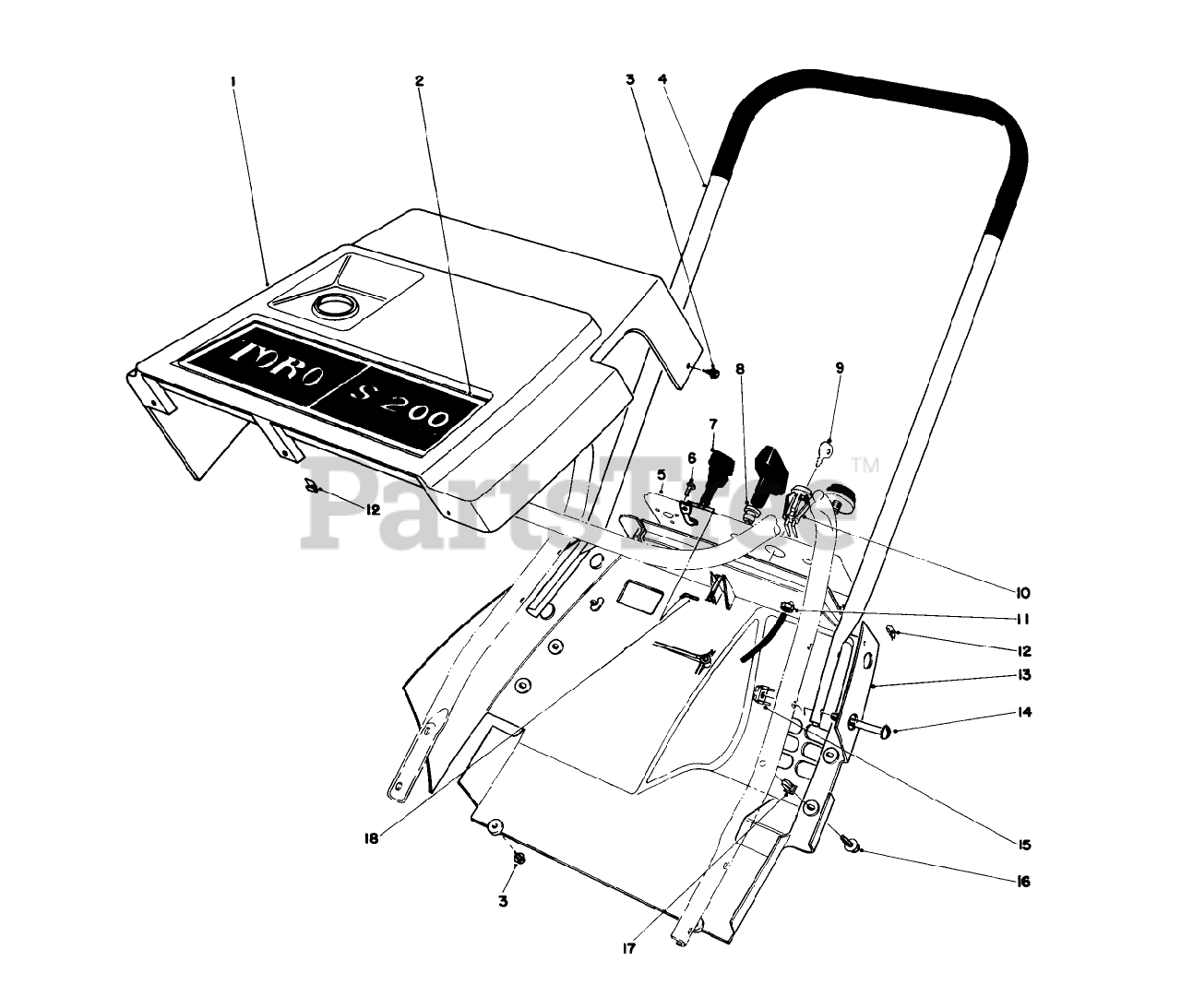 Toro 38130 (S200) Toro Snow Thrower (SN 001000001 001000350
