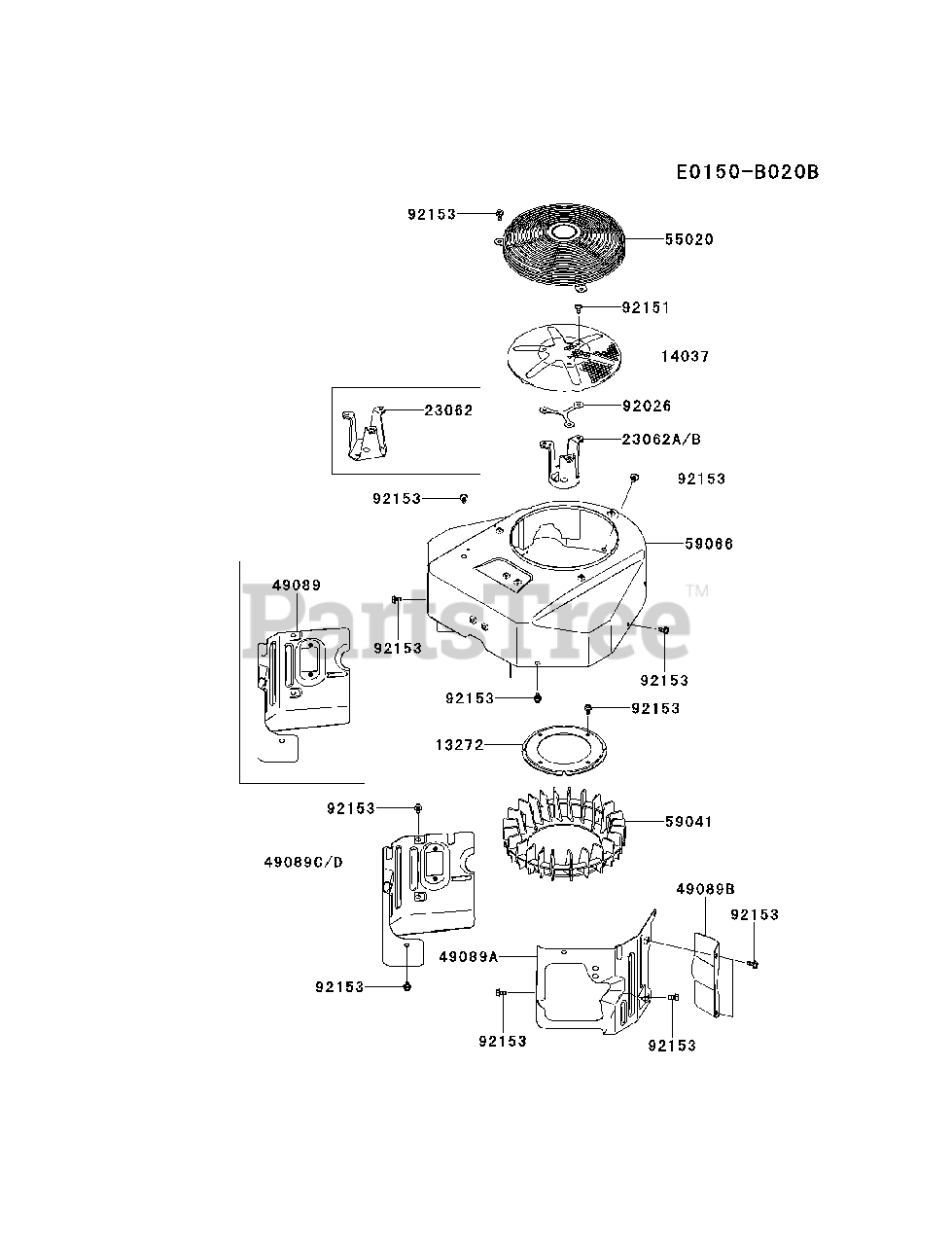 performer Grøn baggrund Et hundrede år Kawasaki FX651V-AS09 - Kawasaki Engine COOLING-EQUIPMENT Parts Lookup with  Diagrams | PartsTree