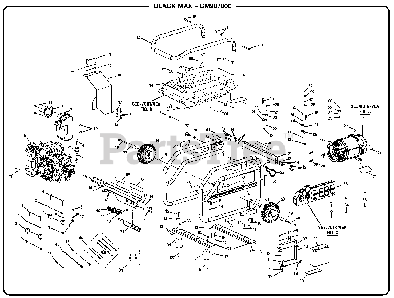 Black Max BM 907000 990000177 Black Max 7000 Watt Generator