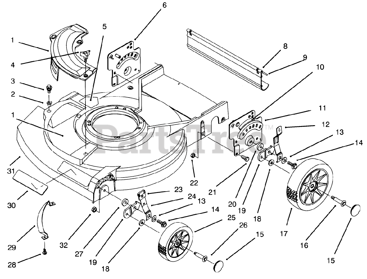 LawnBoy 10520 LawnBoy Gold Series WalkBehind Mower (SN 003900001 003999999) (1993) DECK