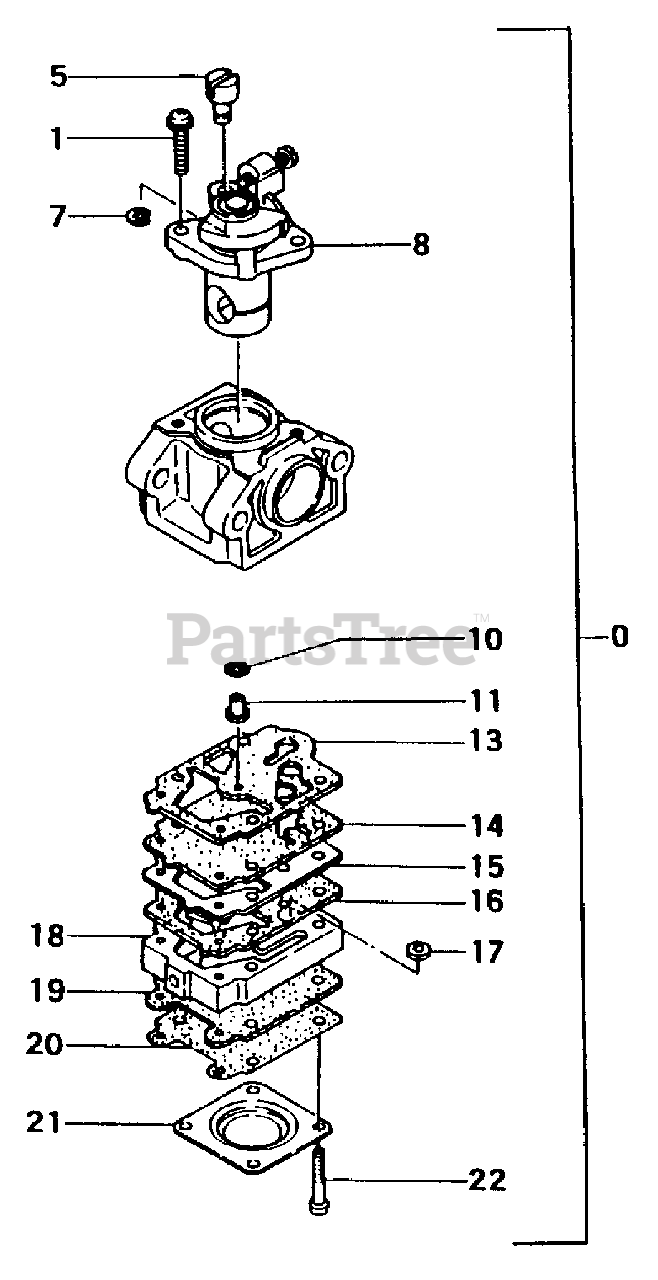 Tanaka THT210 Tanaka Hedge Trimmer Carburetor Parts Lookup with