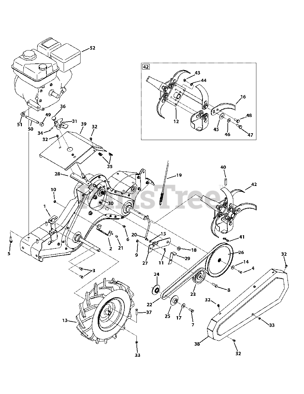 Craftsman 24 Inch Rototiller Parts Diagram