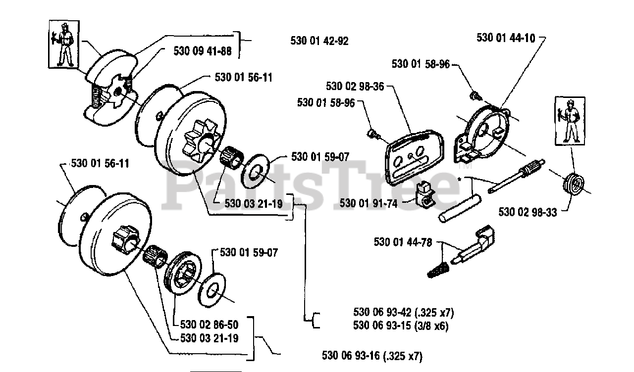 Husqvarna 41 Husqvarna Chainsaw (199106) Clutch Assembly Parts