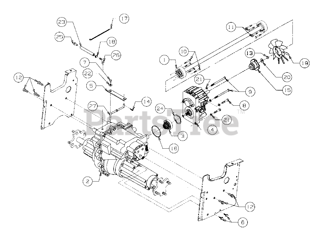 Cub Cadet 2146 (13A224F100) Cub Cadet Garden Tractor Drive Line