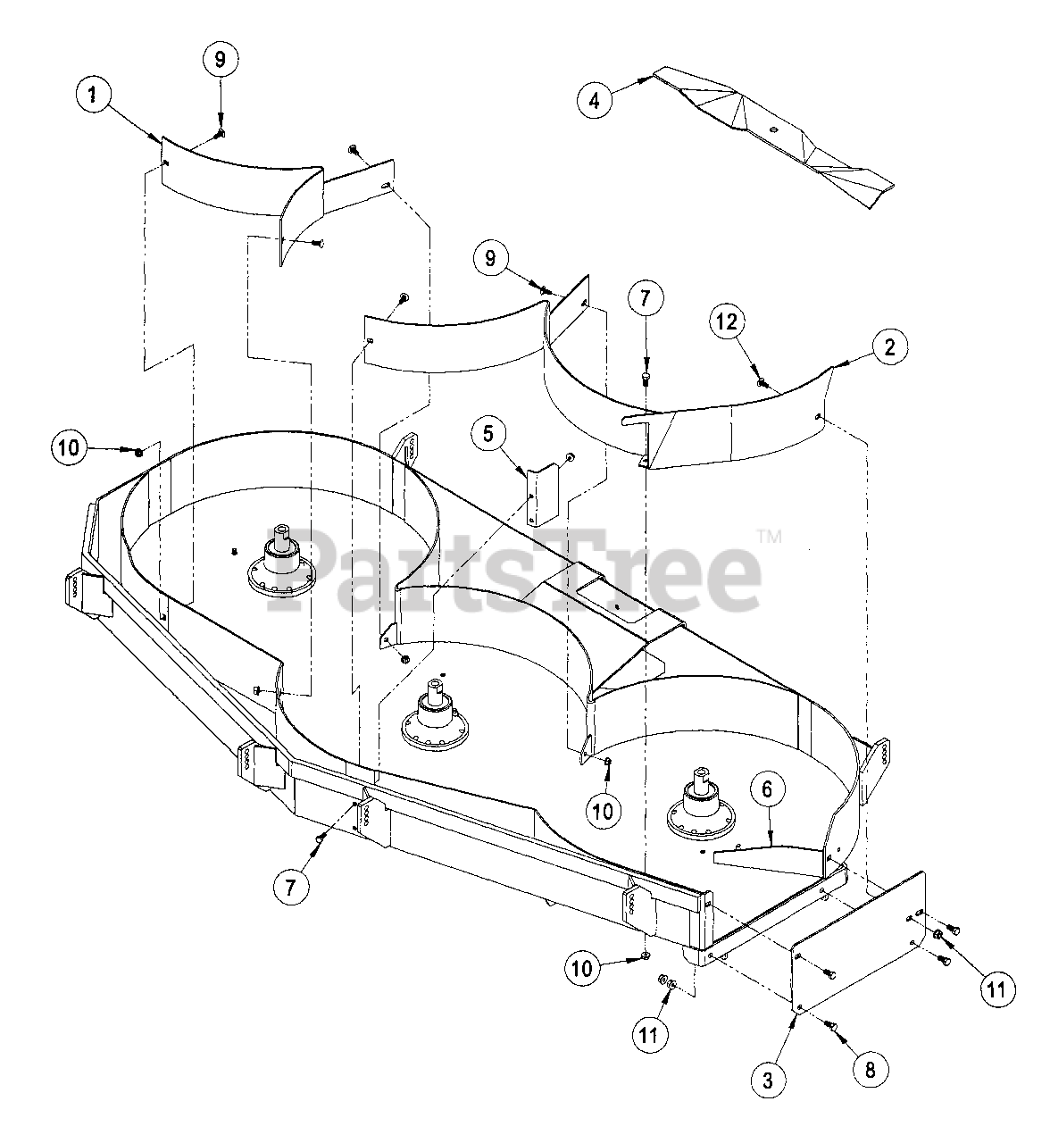 Exmark MK724 Exmark 72" Floating Side Discharge Deck Mulching Kit 72