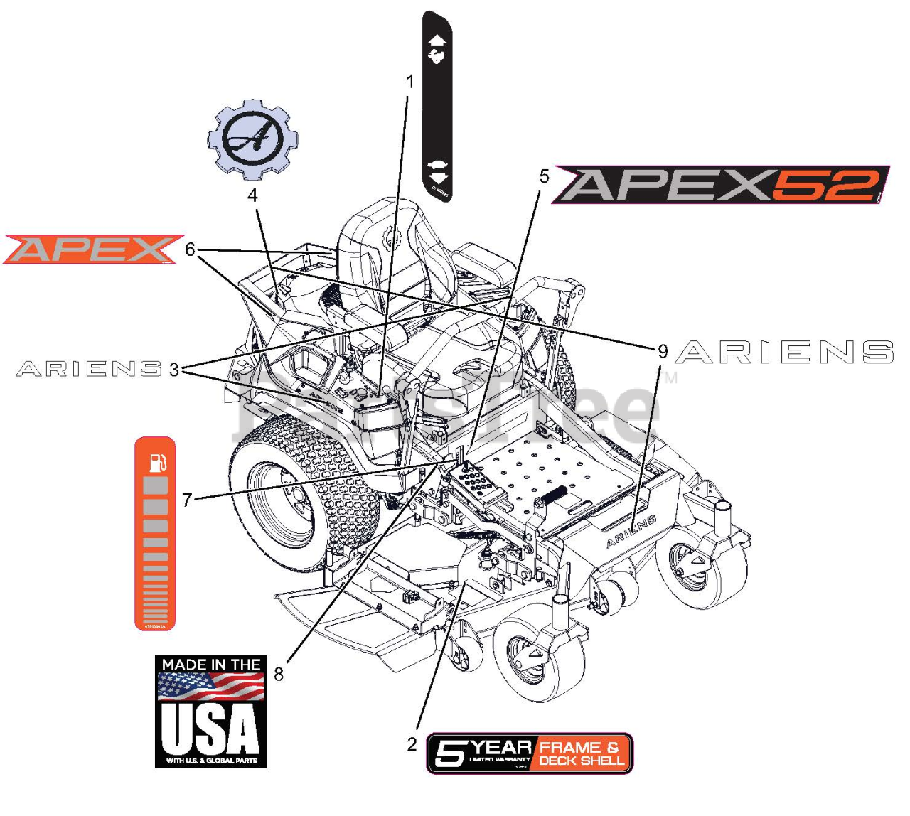 Ariens 991155 Ariens Apex 52" ZeroTurn Mower, Kohler (SN 025000