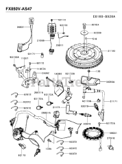 Kawasaki FX850V-AS47 - Kawasaki Engine for Cub Cadet Parts Lookup with