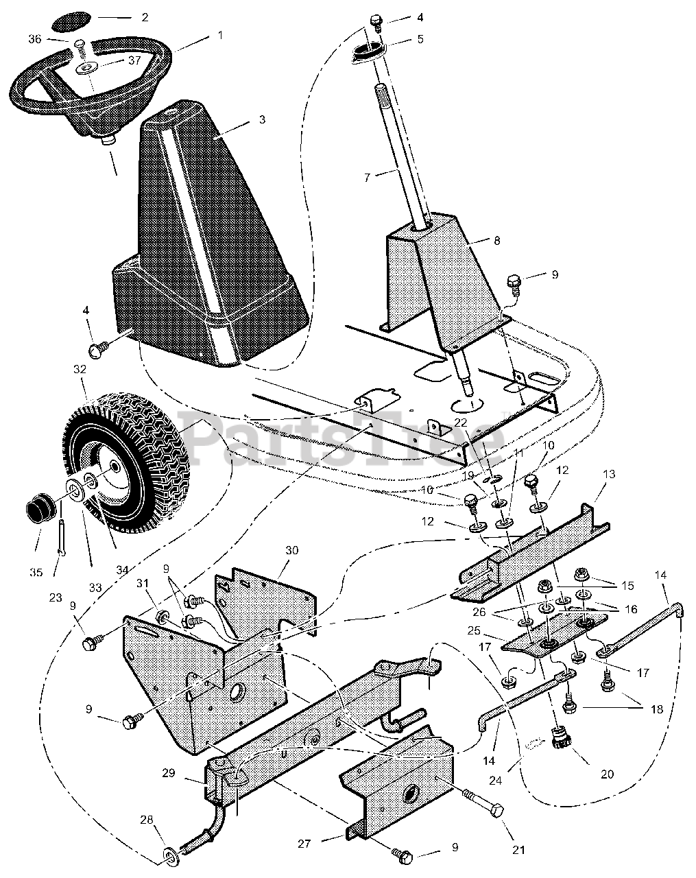 Murray 309029x11A Murray 30" RearEngine Riding Mower (2002) Steering