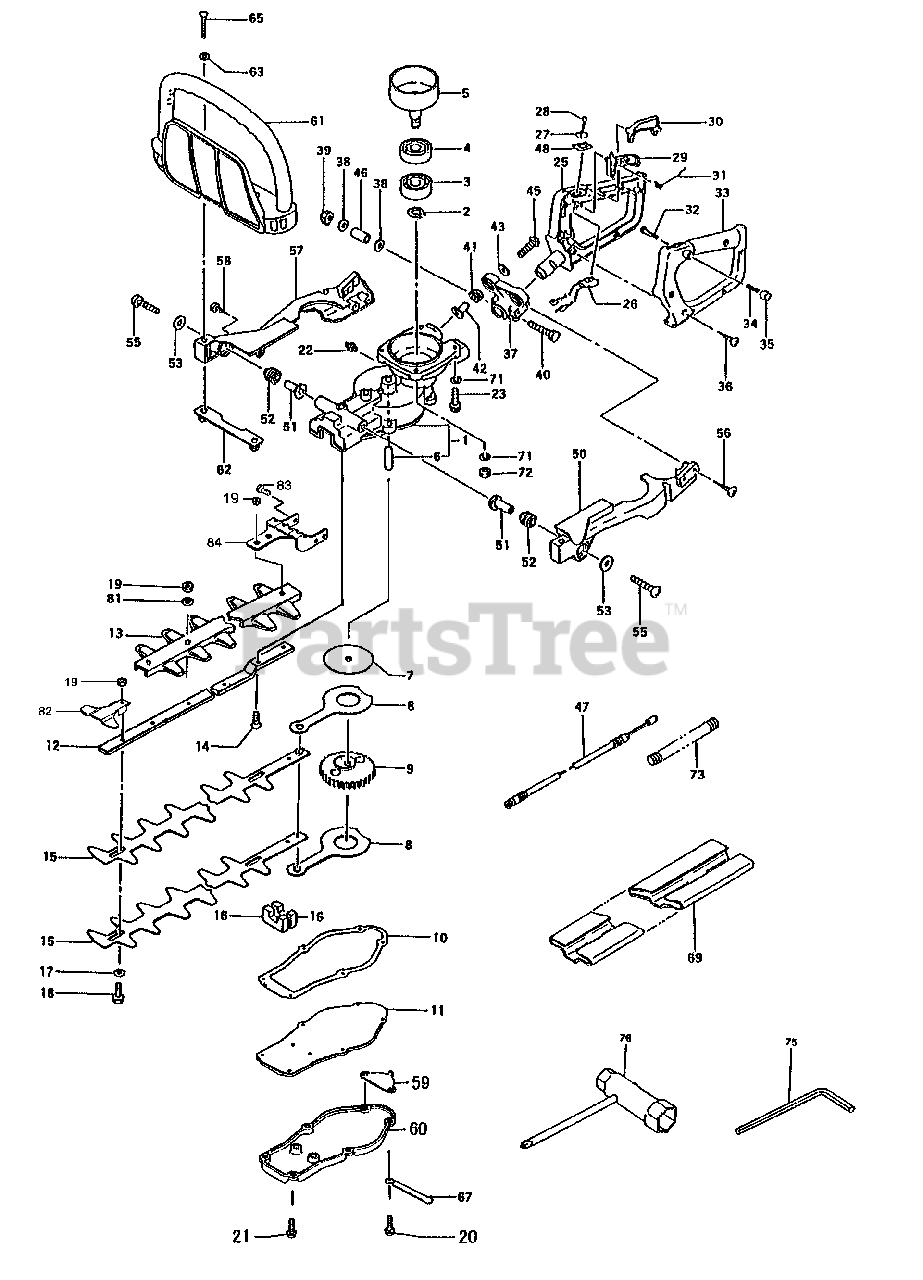 Tanaka THT2520 Tanaka 30" Hedge Trimmer Gear Case, Handle, Cutter