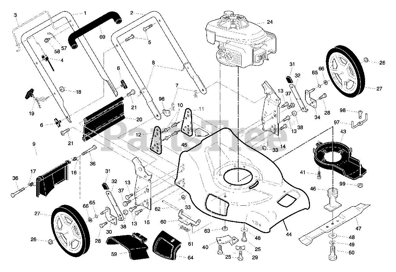 Husqvarna 5521 Chv 961430001 03 Husqvarna 21 Walk Behind Mower