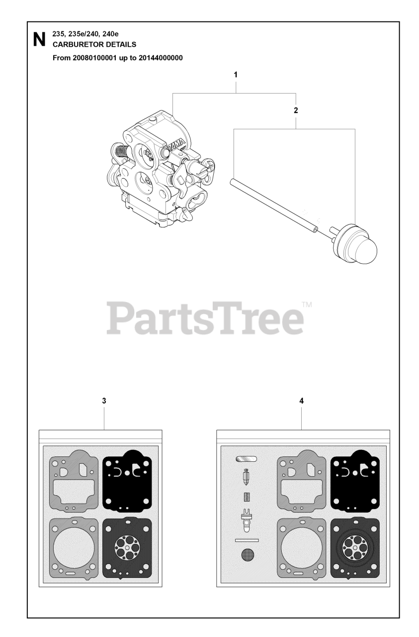 Husqvarna 240 e Husqvarna Chainsaw CARBURETOR DETAILS 2 Parts Lookup