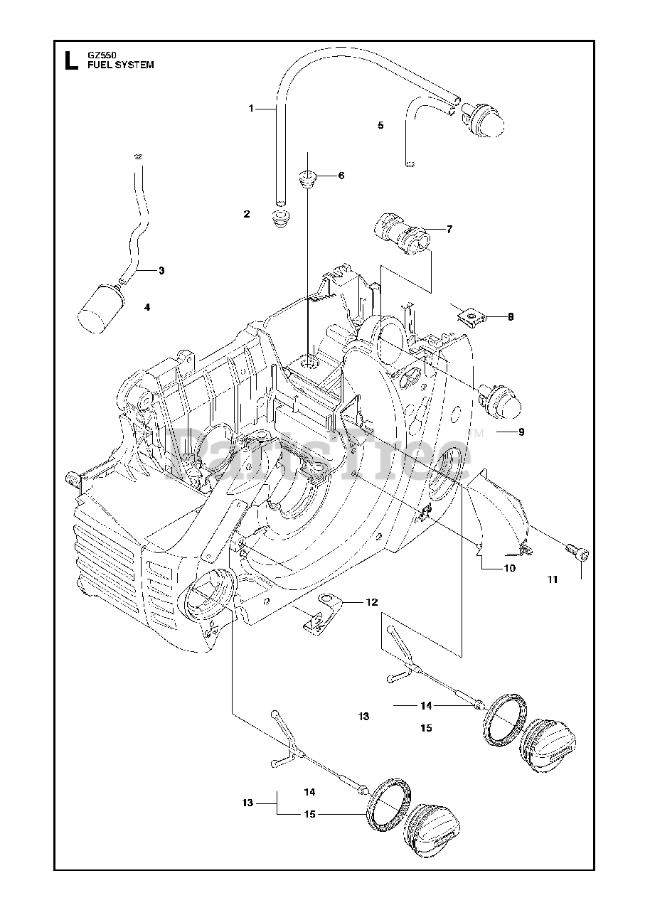 RedMax GZ 550 RedMax Chainsaw FUEL SYSTEM Parts Lookup with Diagrams