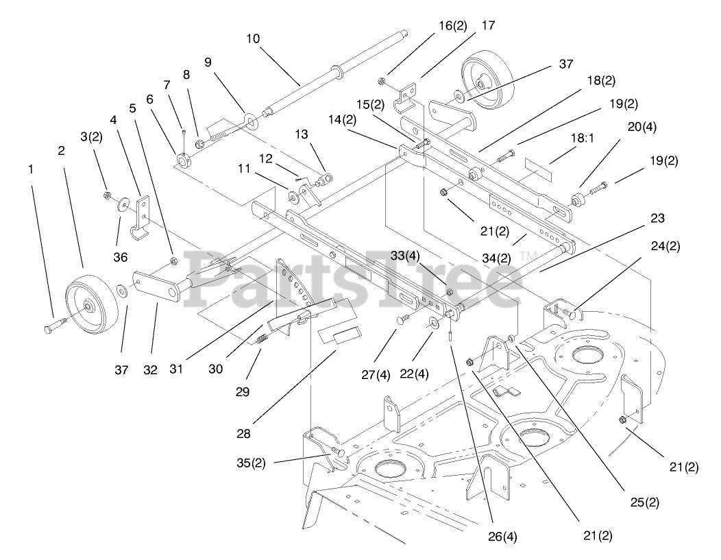 Toro 78357 Toro 44 quot Side Discharge Mower Deck for 5xi Tractor (SN: 089000001 089999999 Toro 78357 Toro 44 quot Side Discharge Mower Deck for 5xi Tractor (SN: 089000001 089999999