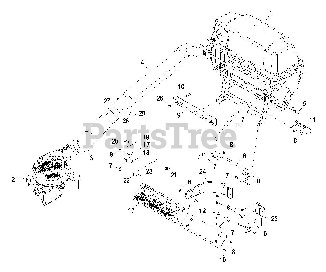 Exmark LZUVQD11 Exmark Ultra Vac QDS Bagger for Lazer Z Mower (SN