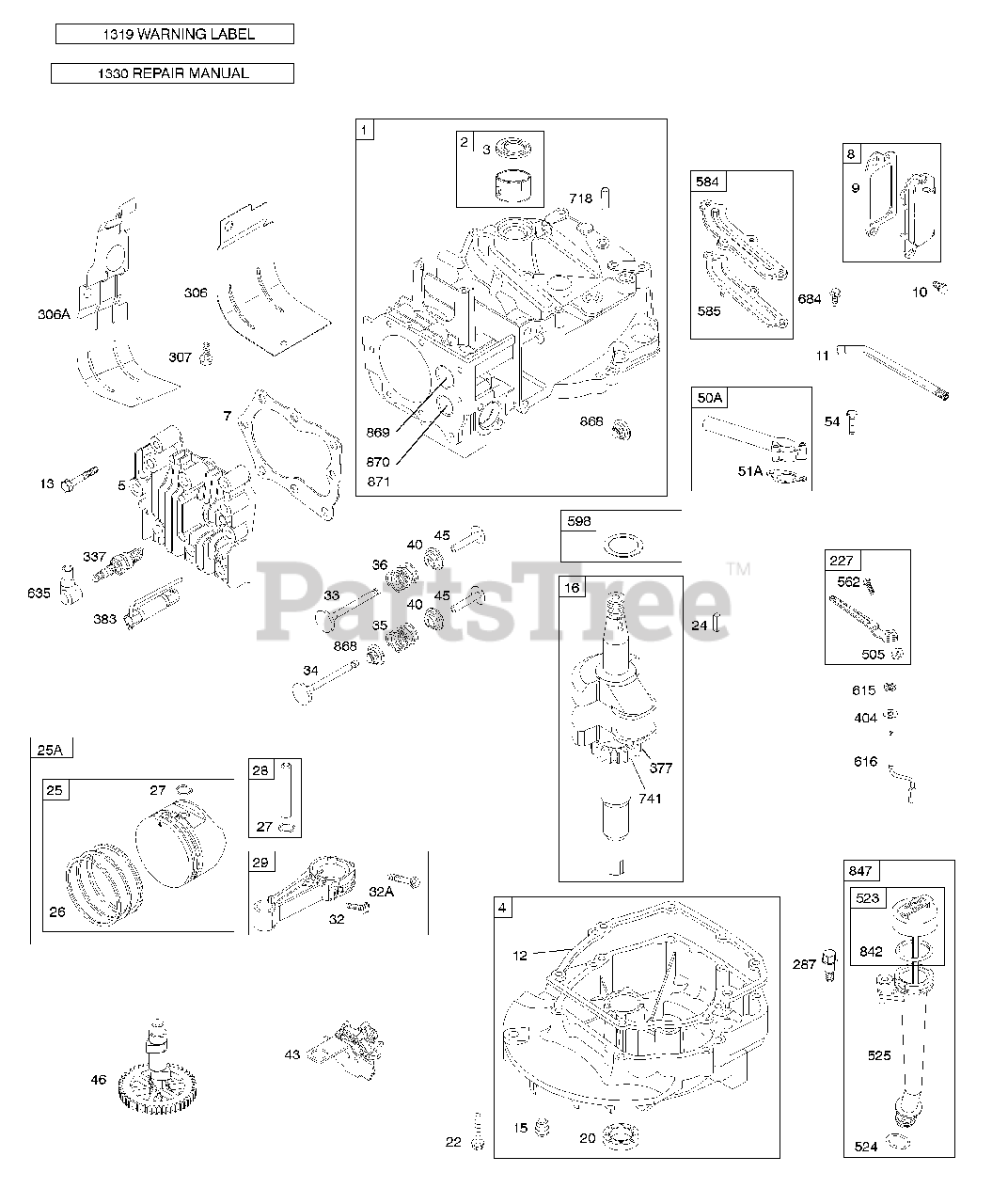 Briggs & Stratton 126T020675B2 Briggs & Stratton Vertical Engine Camshaft, Crankshaft
