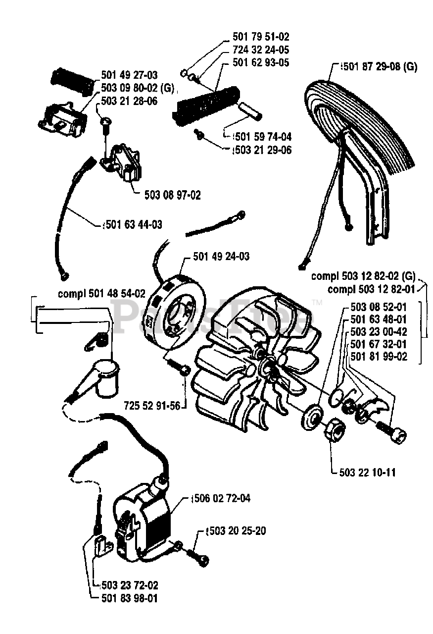 Husqvarna Chainsaws Parts Diagrams