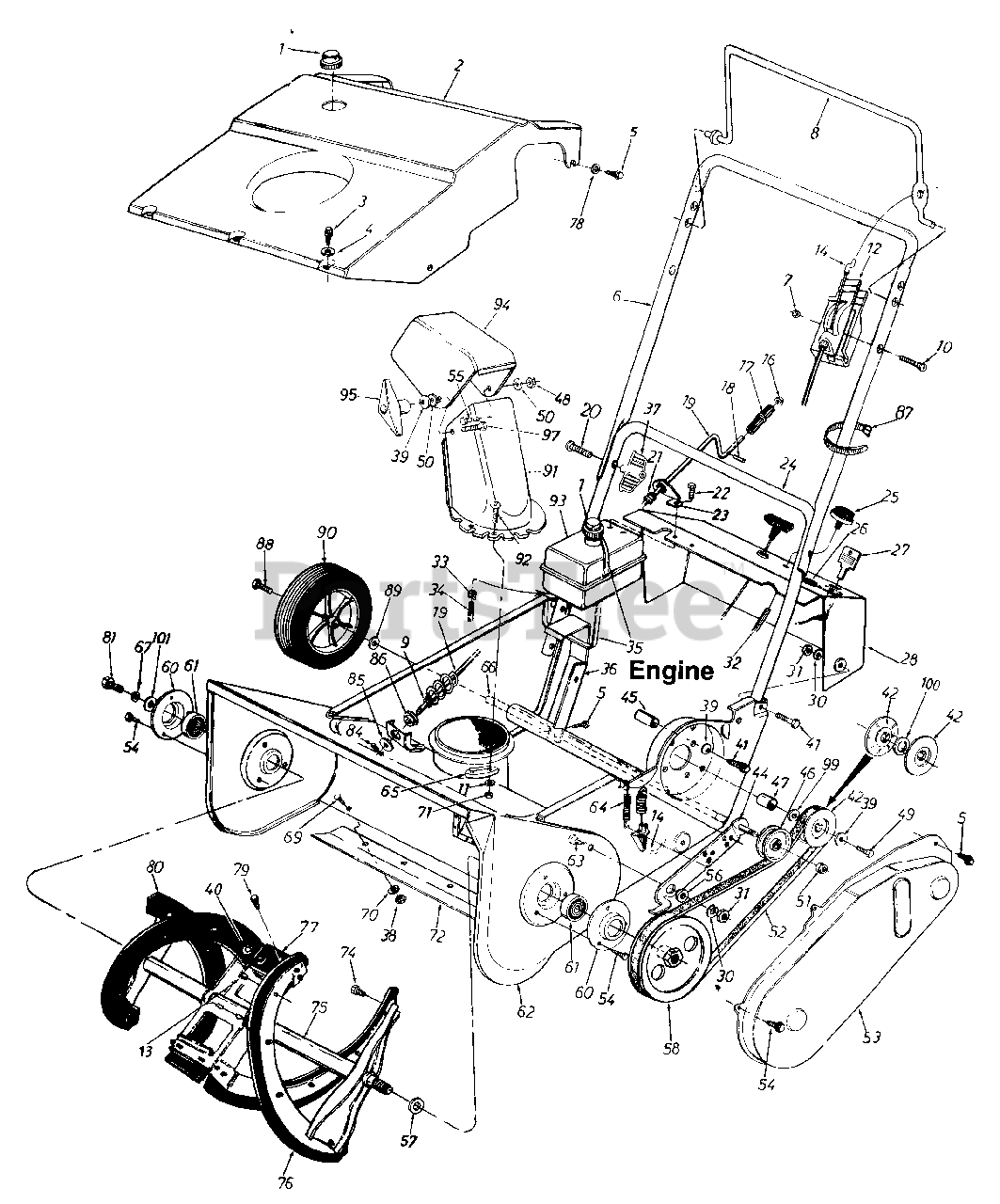 MTD 314-180-000 - MTD Snow Thrower (1994) General Assembly Parts Lookup