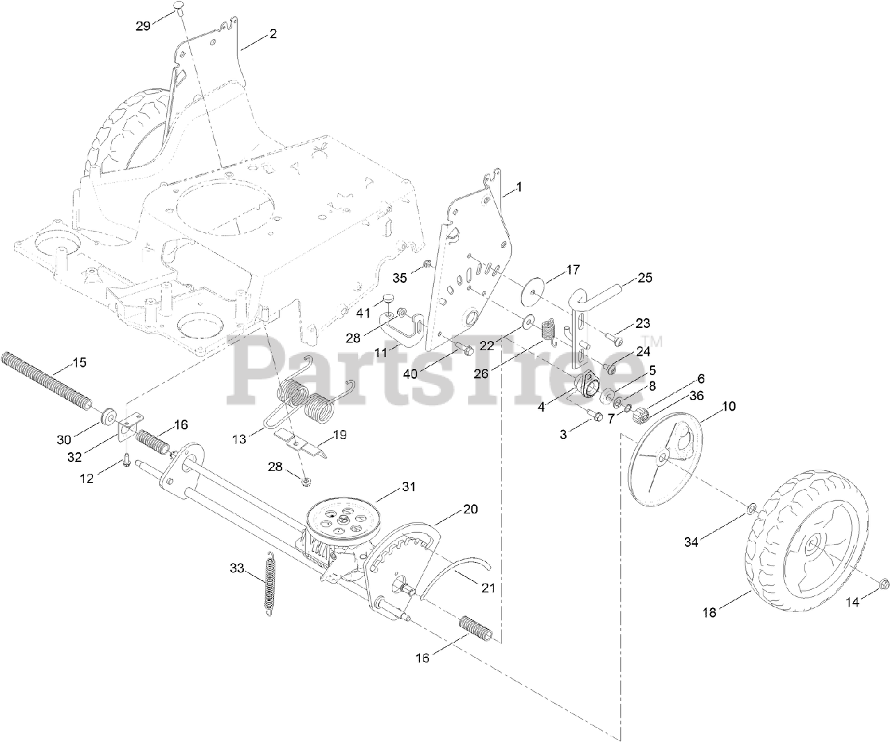 Toro 22210 Toro 30 TurfMaster Walk Behind Mower SN 400000000 402099999 TRACTION AND HEIGHT OF CUT ASSEMBLY Parts Lookup with Diagrams PartsTree