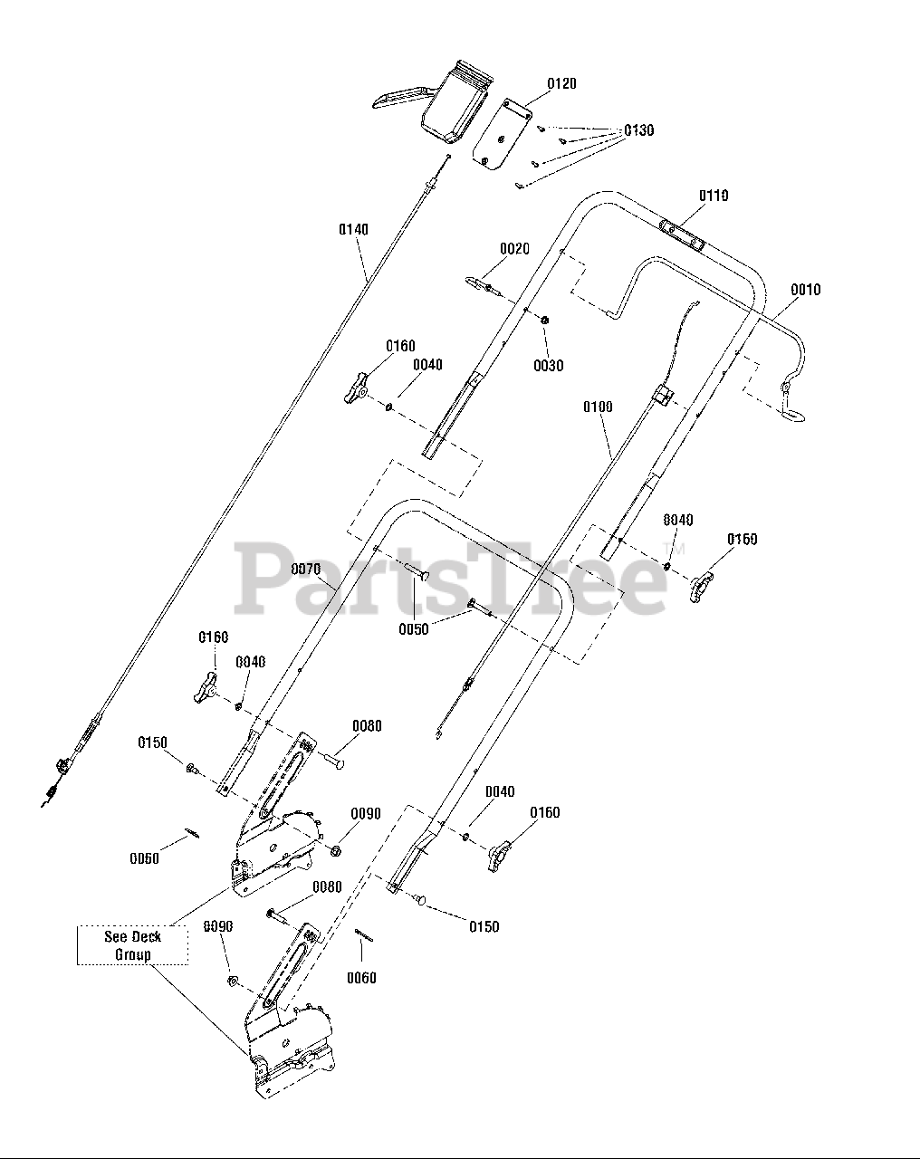 Brute BTX22725HW (7800883) - Brute 22" Walk-Behind Mower (2012) Handle