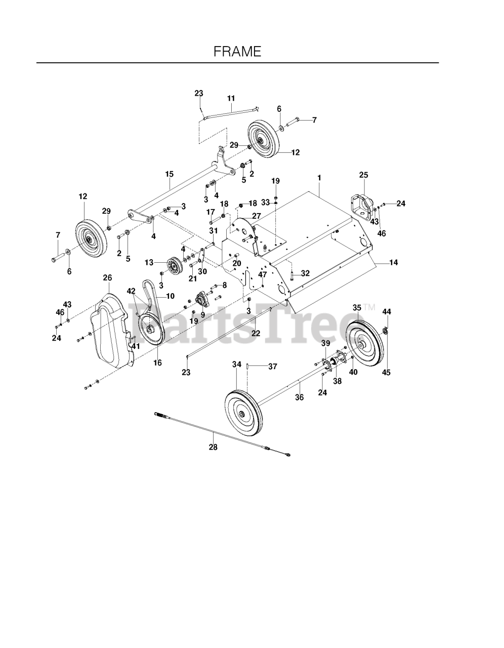 Husqvarna DTF 6BF - Husqvarna Dethatcher (2009-09) FRAME Parts Lookup ...