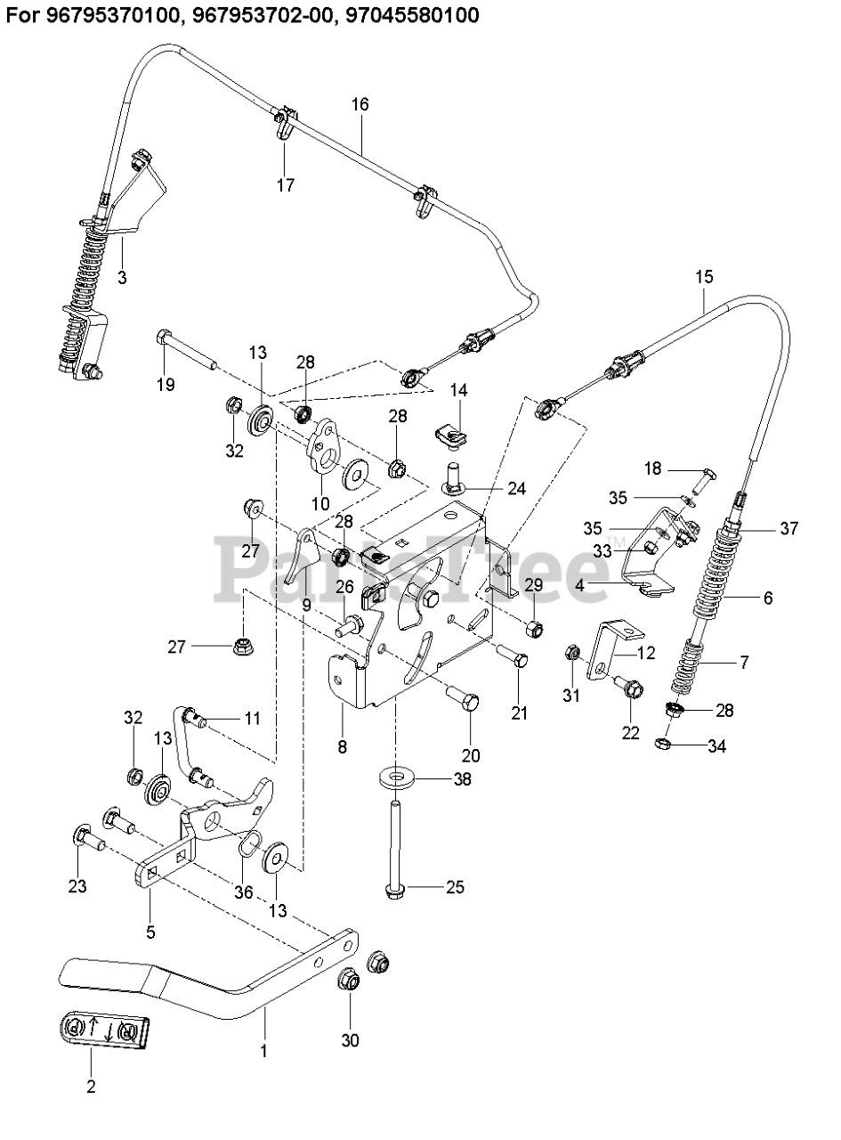 Husqvarna MZ 54 Husqvarna 54" ZeroTurn Mower PARKING BRAKE Parts