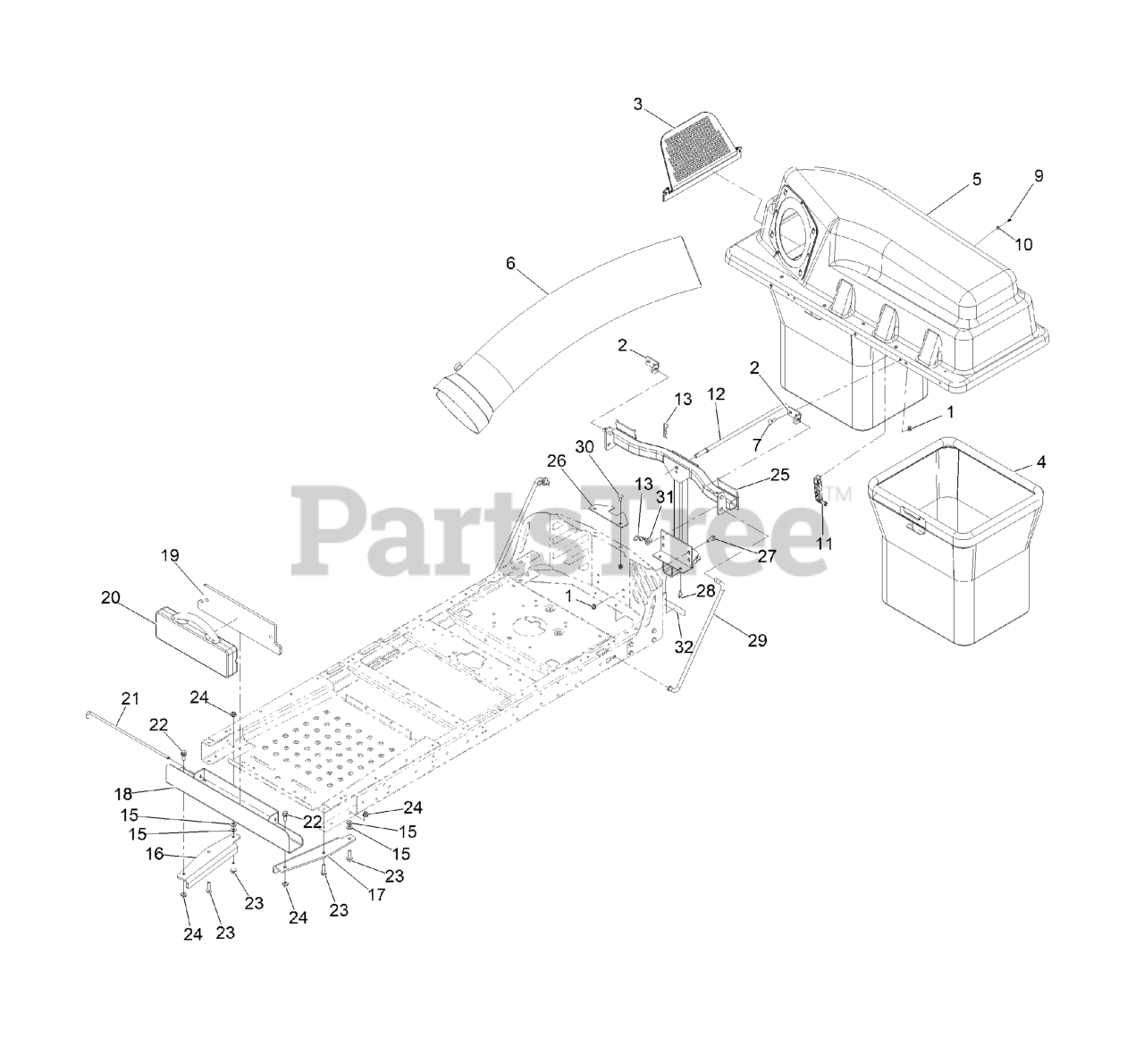 Exmark 1267510 Exmark Bagger for 50" ZeroTurn Radius Riding Mower