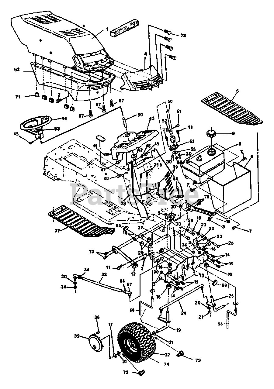 Craftsman LT LT Craftsman Lawn Tractor General Assembly Parts Lookup