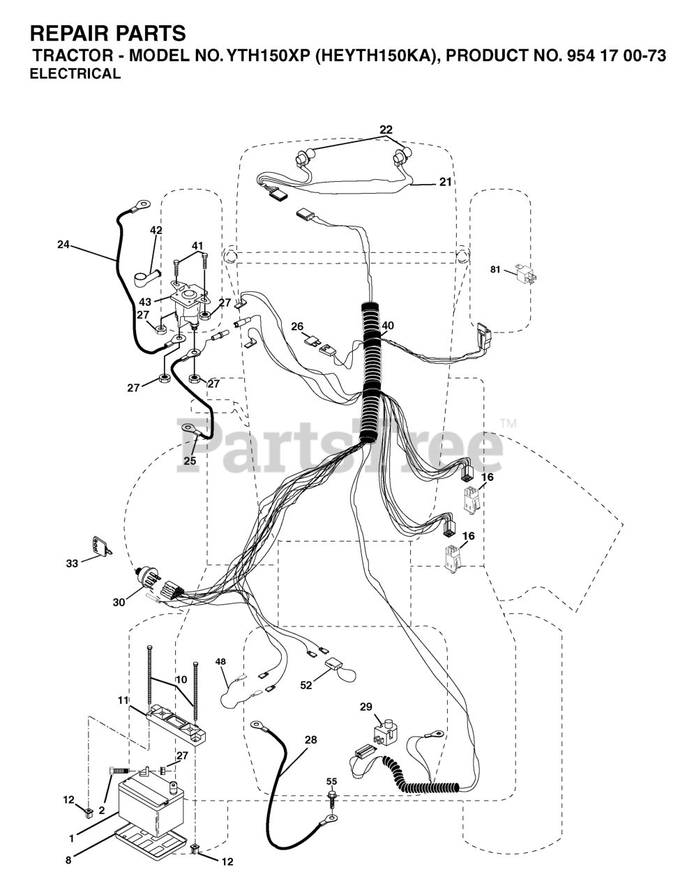 Husqvarna YTH 150 XP (954170073-A) - Husqvarna Yard Tractor (2003-01