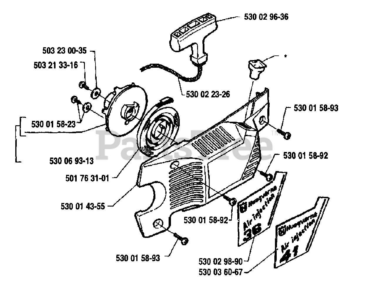 Husqvarna 36 Husqvarna Chainsaw 1991 06 Starter Assembly Parts