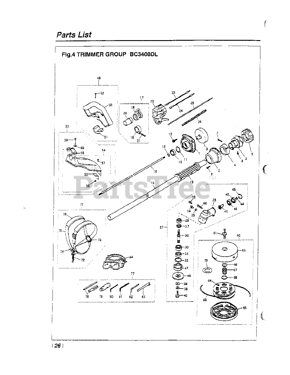 redmax brush cutter parts