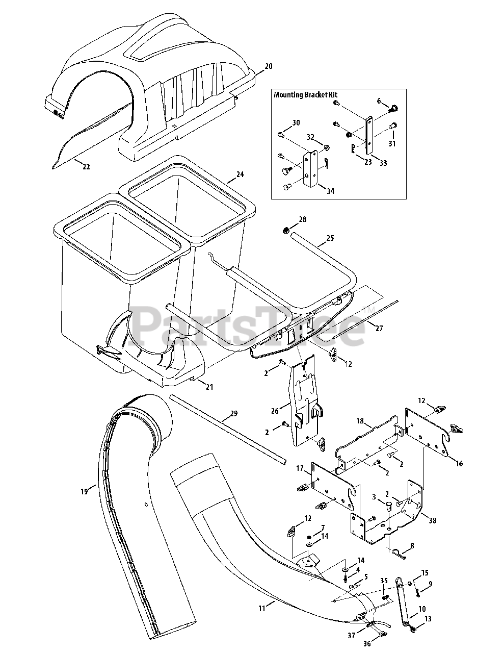 Craftsman 247.240193 19A30003799 Craftsman Grass Bag Assembly 2014 General Assembly Parts Lookup with Diagrams PartsTree