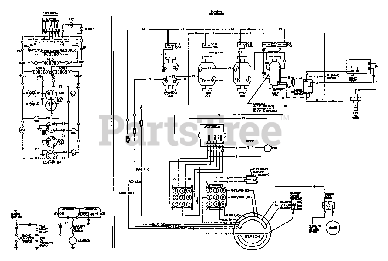 Generac 4W113A (9163-0) - Generac 8,000 Watt Portable Generator Wiring  Diagram And Electrical Data Parts Lookup with Diagrams | PartsTree Wiring Generac Standby Generators PartsTree