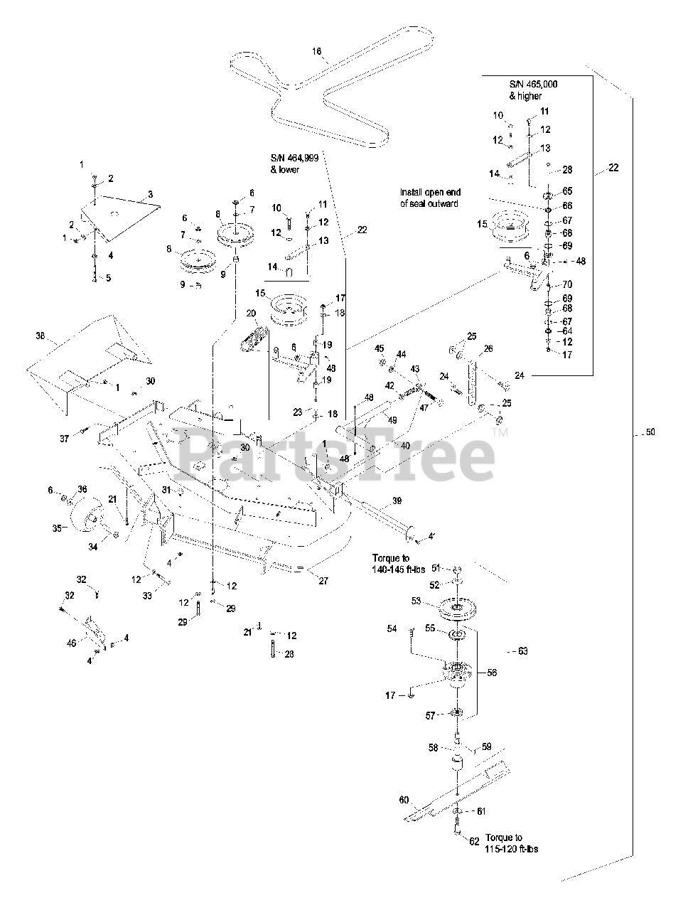 Exmark Parts on the Deck Group 44" And 48" Diagram for LHP4821KA