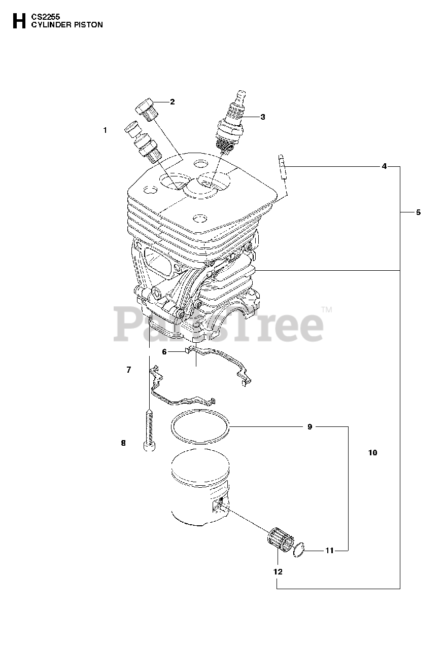 Jonsered CS 2255 Jonsered Chainsaw (201101) CYLINDER PISTON Parts