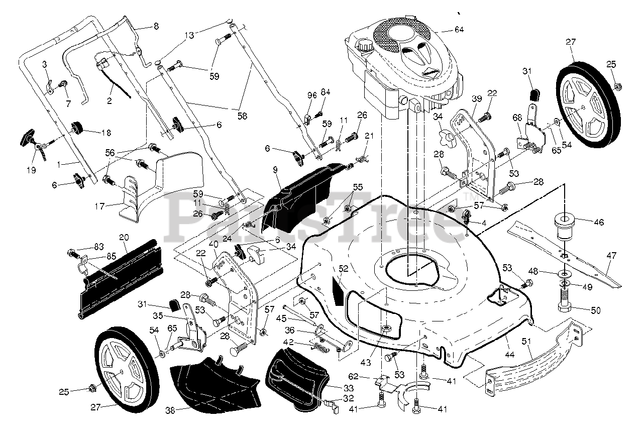 Poulan 96142011702 Poulan WalkBehind Mower (201403) FRAME Parts
